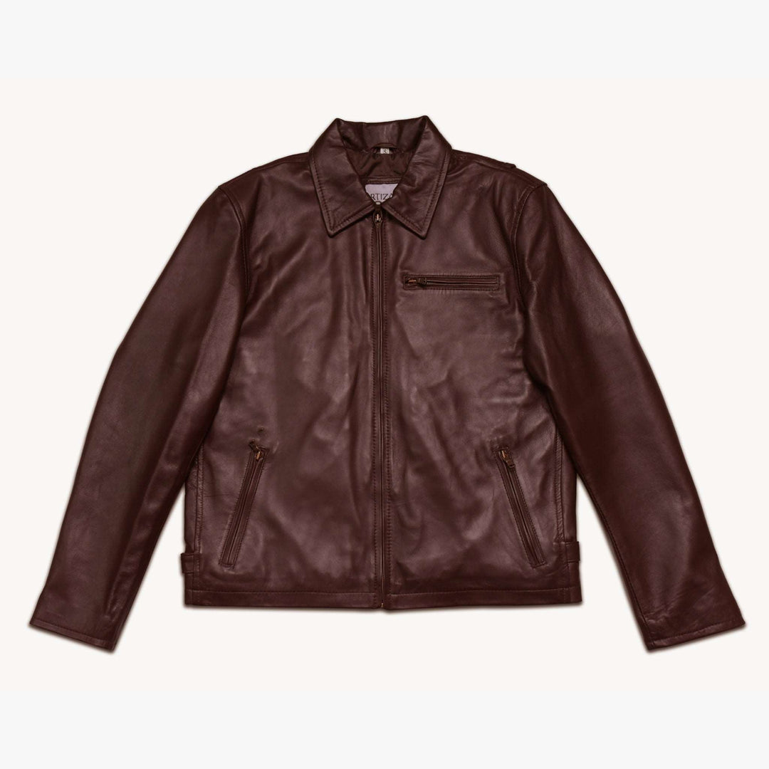 Brown Hamilton Jacket - Full Grain Mens Leather Jacket