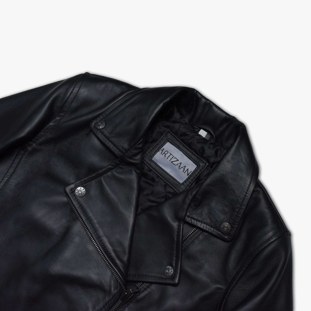 Black Biker Jacket - Full Grain Women's Leather Jacket