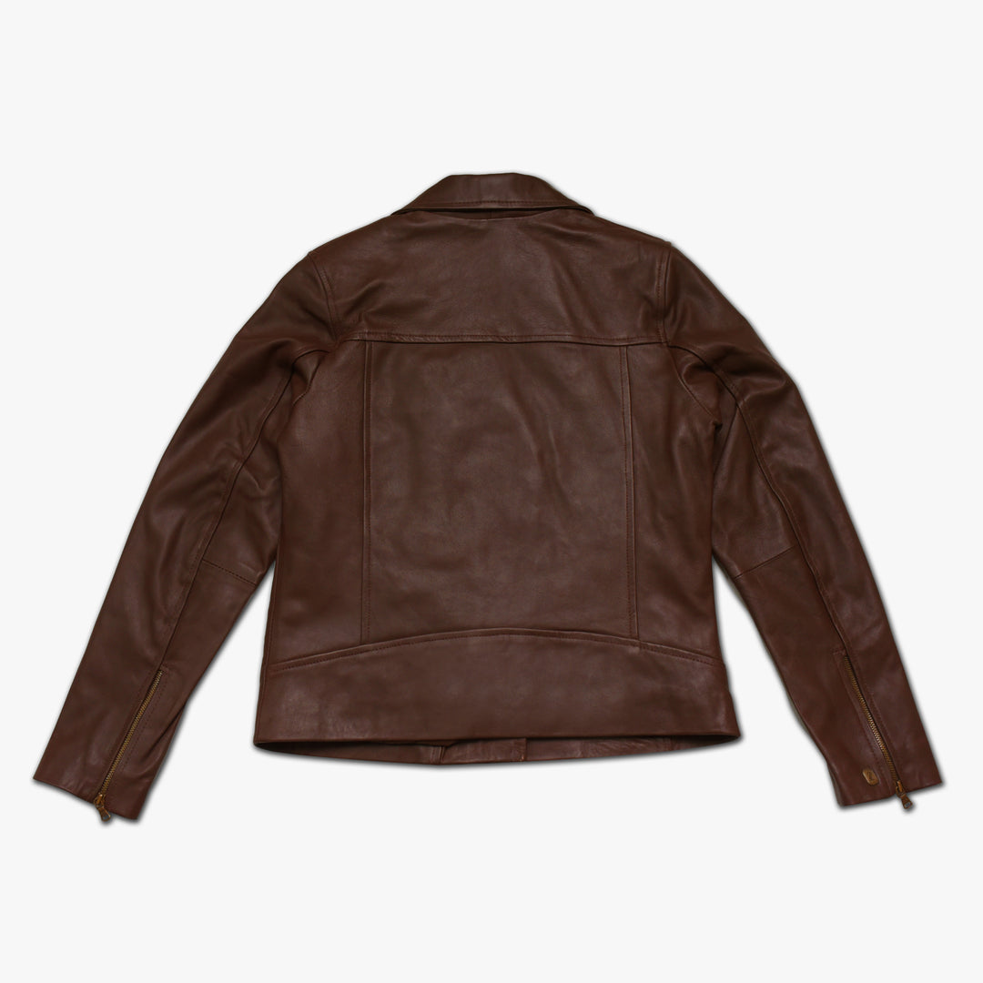 Brown Biker Jacket - Full Grain Womens Leather Jacket