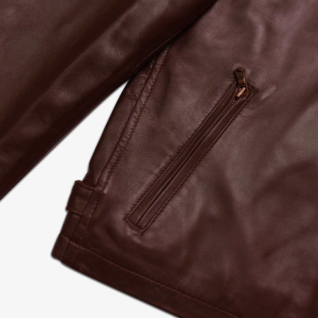 Brown Hamilton Jacket - Full Grain Mens Leather Jacket