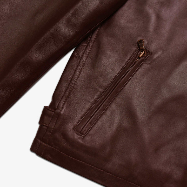 Brown Hamilton Jacket - Full Grain Mens Leather Jacket