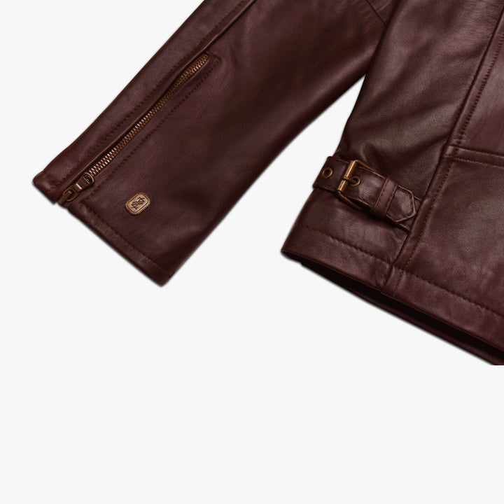 Brown Hamilton Jacket - Full Grain Mens Leather Jacket
