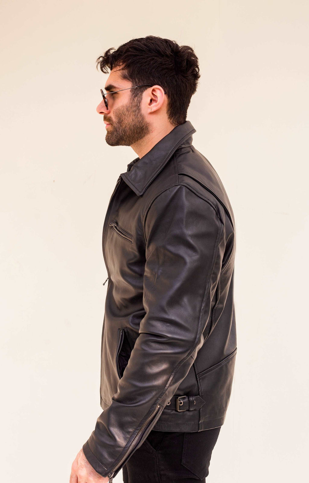Black Hamilton Jacket - Full Grain Men's Leather Jacket