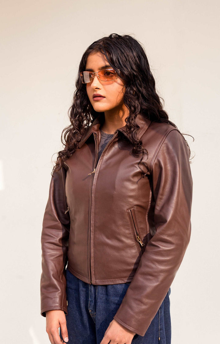 Brown Hamilton Jacket - Full Grain Women's Leather Jacket
