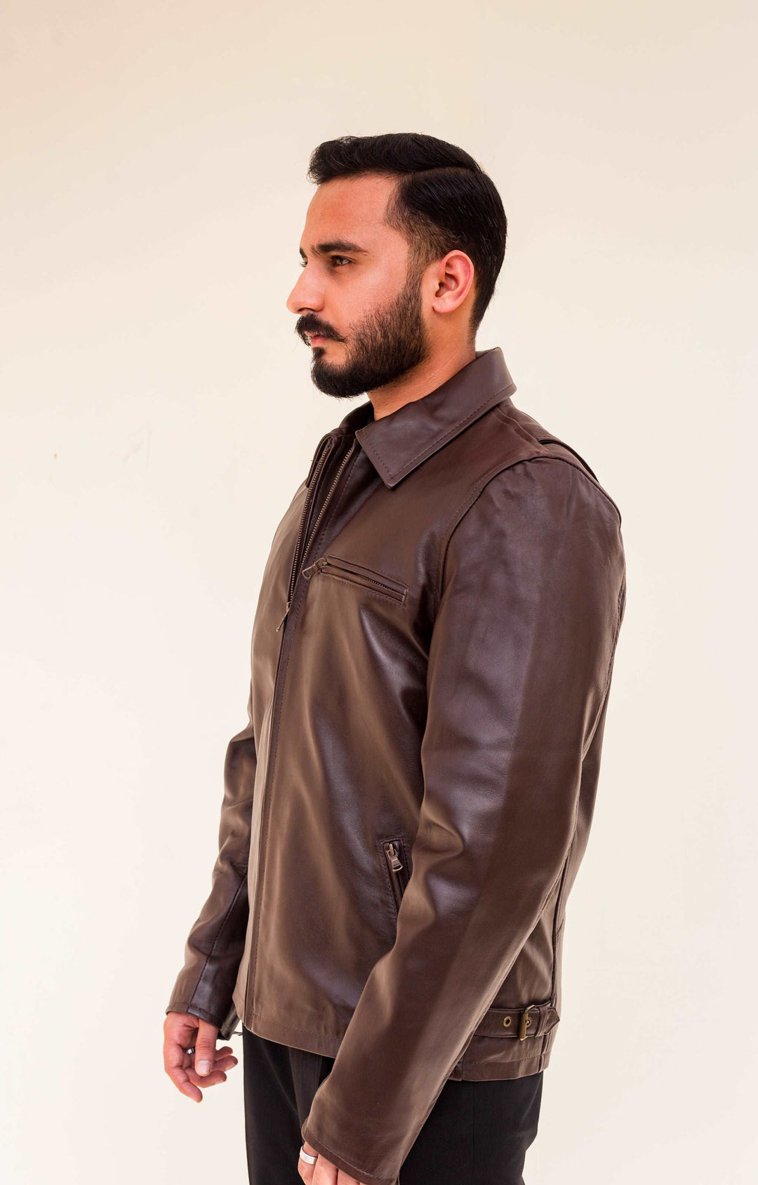 Brown Hamilton Jacket - Full Grain Mens Leather Jacket