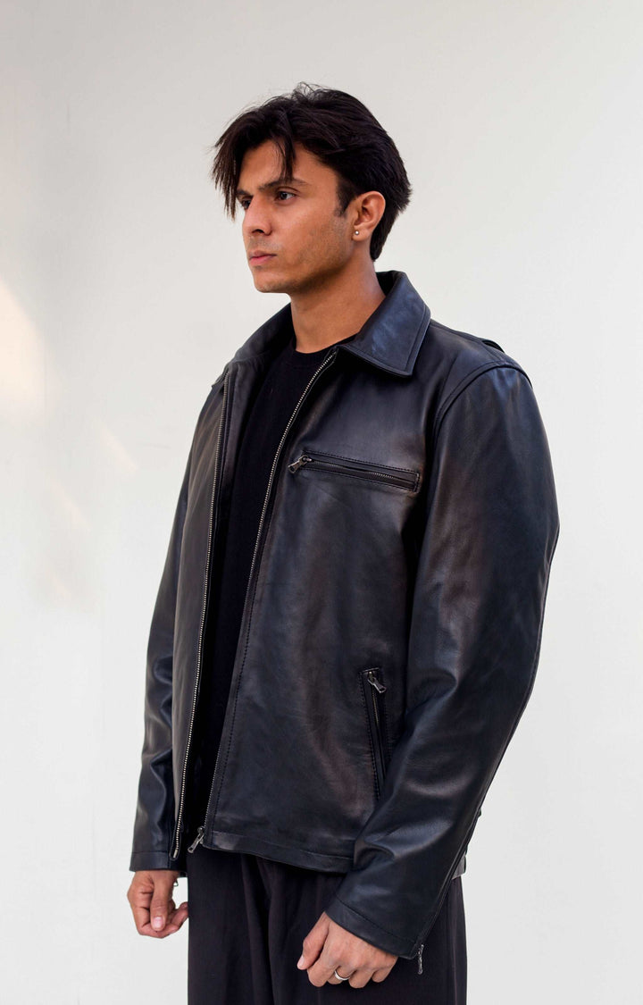 Black Hamilton Jacket - Full Grain Men's Leather Jacket